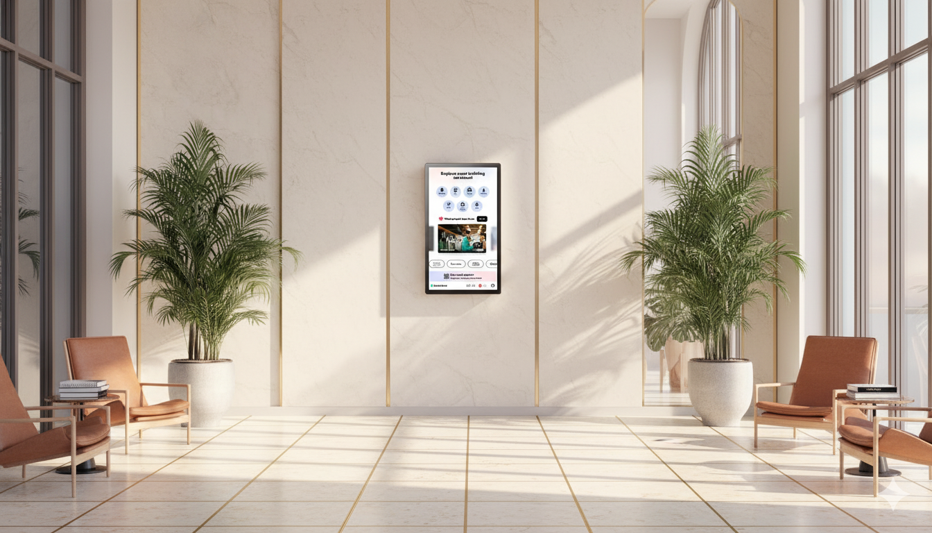 Smart Point Digital Portal in a residential lobby